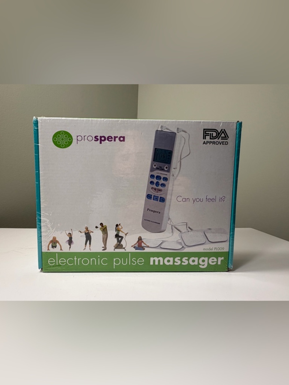 Electronic Pulse Massager - White/Teal